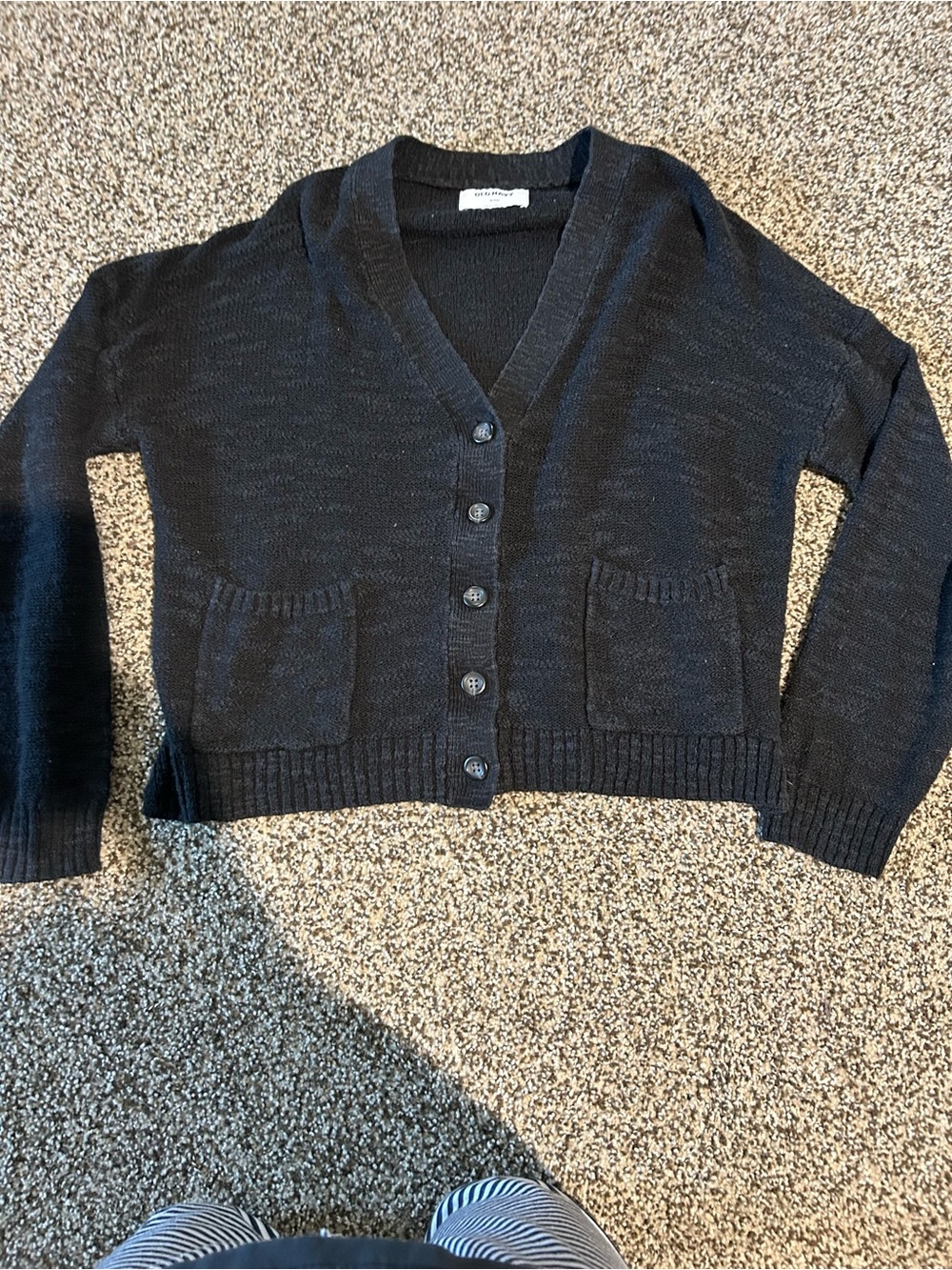 Old Navy Black V-Neck Button Cardigan Sweater